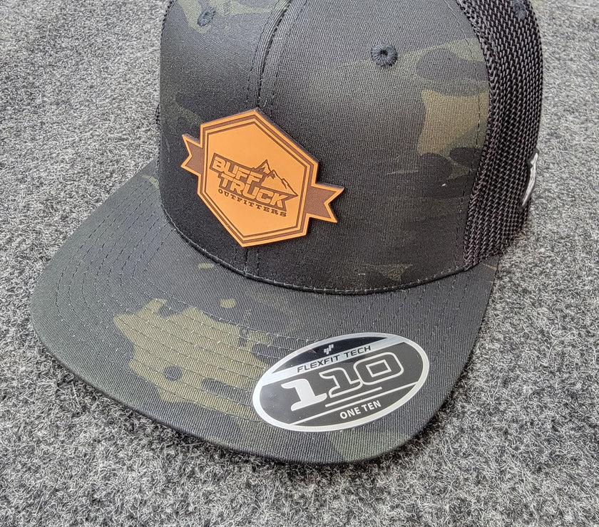 Camo Hat Leather Logo