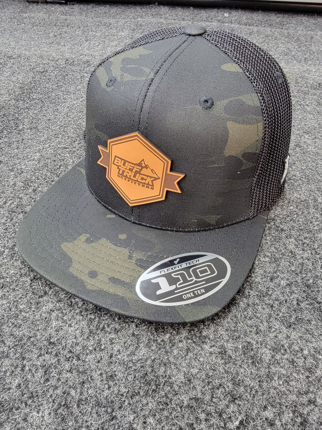 Camo Hat Leather Logo