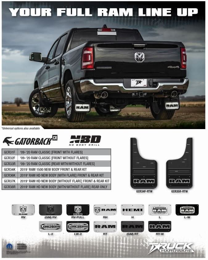 Truck Hardware Ram Logo Mud Flap Set