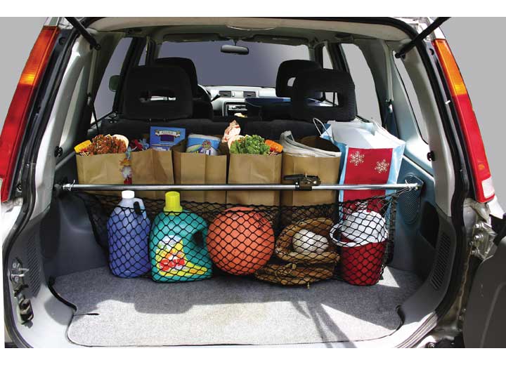 Ratcheting Cargo Bar with Storage Net