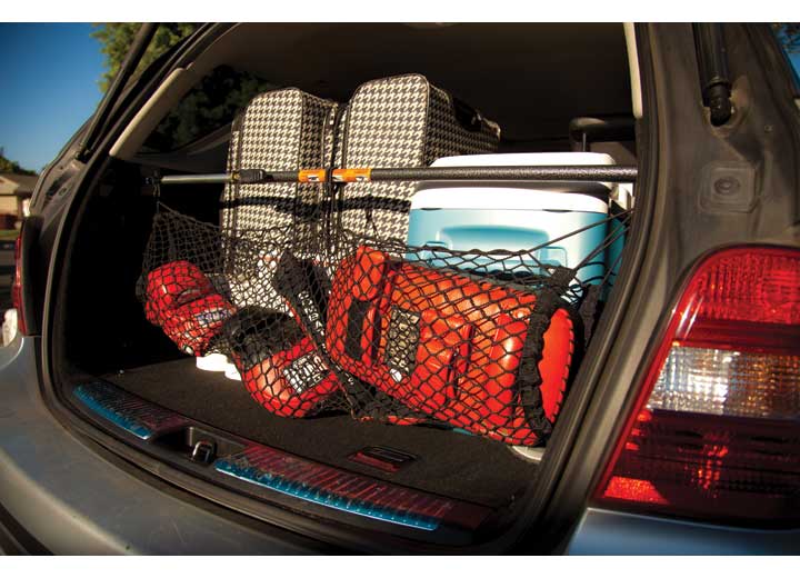 Ratcheting Cargo Bar with Storage Net