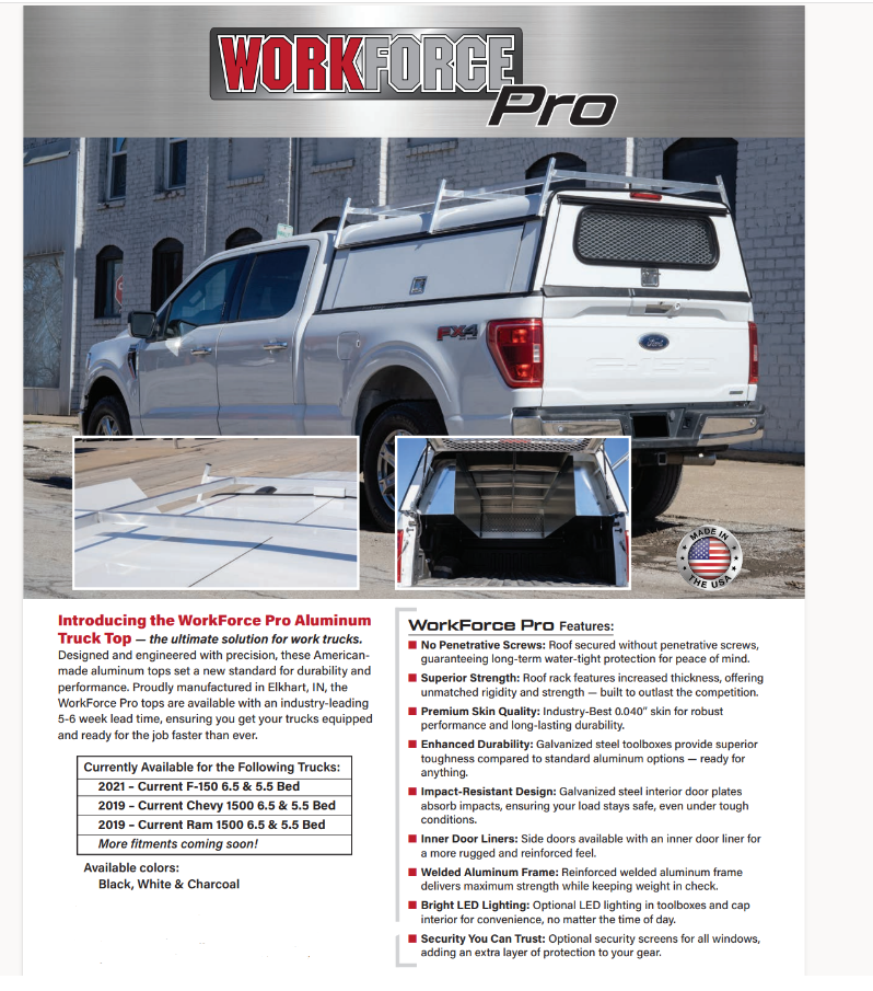 WorkForce Pro Aluminum Truck Top